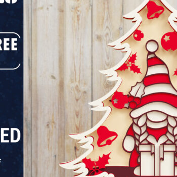 Intra απο ξύλο plywood  Χρώμα wenge 3mm-4mm πάχος - Χριστουγεννιάτικου Δέντρου Gnome PaperCut Δίασταση 1500x1500 cm INTRAFABR-78083104 - Image 1