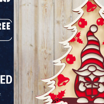 Intra απο ξύλο plywood  Χρώμα wenge 3mm-4mm πάχος - Χριστουγεννιάτικου Δέντρου Gnome PaperCut Δίασταση 1500x1500 cm INTRAFABR-78171396 - Image 1