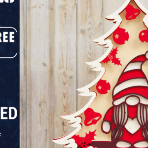 Intra απο ξύλο plywood  Χρώμα wenge 3mm-4mm πάχος - Χριστουγεννιάτικου Δέντρου Gnome PaperCut Δίασταση 1500x1500 cm INTRAFABR-78172141