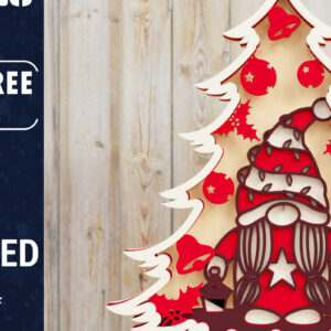 Intra απο ξύλο plywood  Χρώμα wenge 3mm-4mm πάχος - Χριστουγεννιάτικου Δέντρου Gnome PaperCut Δίασταση 1500x1500 cm INTRAFABR-78172275