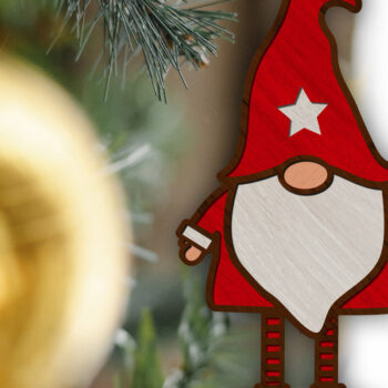 Intra απο ξύλο plywood  Χρώμα wenge 3mm-4mm πάχος - Χριστουγεννιάτικο Δέντρο Gnome Παιχνίδι Διακόσμηση Δίασταση 4x4 cm INTRAFABR-77911626 - Image 1