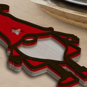 Intra απο ξύλο plywood  Χρώμα wenge 3mm-4mm πάχος - Χριστουγεννιάτικο Δέντρο Gnome Παιχνίδι Διακόσμηση Δίασταση 4x4 cm INTRAFABR-77911626 - Image 3