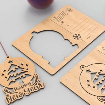 Intra απο ξύλο plywood Χρώμα wenge 3mm-4mm πάχος - Χριστουγεννιάτικο δέντρο στολίδι ευχετήριες κάρτες Δίασταση 6x6 cm INTRAFABR-77911785 - Image 1