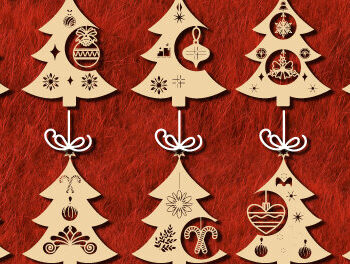 Intra απο ξύλο plywood  Χρώμα wenge 3mm-4mm πάχος - Κρεμαστό στολίδι Χριστουγεννιάτικου Δέντρου 1120 Δίασταση 6x6 cm INTRAFABR-77911559 - Image 1