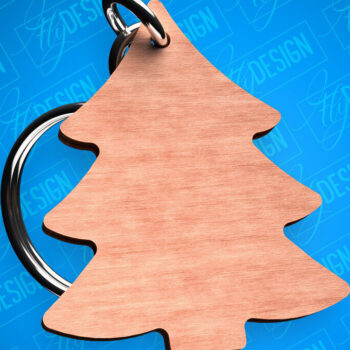 Intra απο ξύλο plywood  Χρώμα wenge 3mm-4mm πάχος - Χριστουγεννιάτικο δέντρο με μπρελόκ με λέιζερ Δίασταση 4x4 cm INTRAFABR-78937725 - Image 1