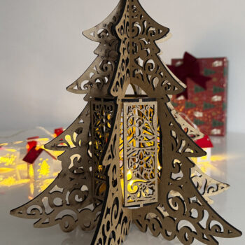 Intra απο ξύλο plywood  Χρώμα wenge 3mm-4mm πάχος - Φωτιστικό Χριστουγεννιάτικου Δέντρου Δίασταση 4x4 cm INTRAFABR-79756698 - Image 1