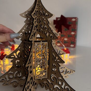 Intra απο ξύλο plywood  Χρώμα wenge 3mm-4mm πάχος - Φωτιστικό Χριστουγεννιάτικου Δέντρου Δίασταση 4x4 cm INTRAFABR-79756698 - Image 3