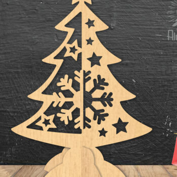 Intra απο ξύλο plywood  Χρώμα wenge 3mm-4mm πάχος - Διακόσμηση Χριστουγεννιάτικου Δέντρου Δίασταση 20x20 cm INTRAFABR-79454123 - Image 1