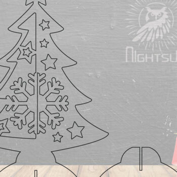 Intra απο ξύλο plywood  Χρώμα wenge 3mm-4mm πάχος - Διακόσμηση Χριστουγεννιάτικου Δέντρου Δίασταση 20x20 cm INTRAFABR-79454123 - Image 2