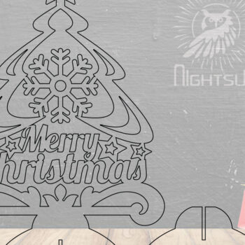 Intra απο ξύλο plywood  Χρώμα wenge 3mm-4mm πάχος - Διακόσμηση Χριστουγεννιάτικου Δέντρου Δίασταση 20x20 cm INTRAFABR-79049462 - Image 2