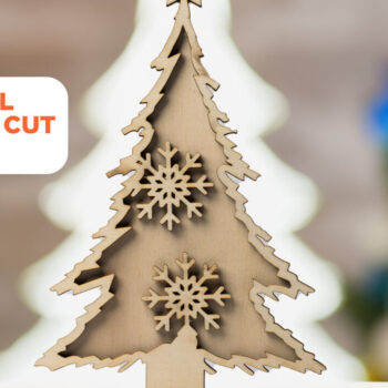 Intra απο ξύλο plywood Χρώμα wenge 3mm-4mm πάχος - Χριστουγεννιάτικο Δέντρο – κοπής με λέιζερ Δίασταση 138x222 cm INTRAFABR-105334206 - Image 1