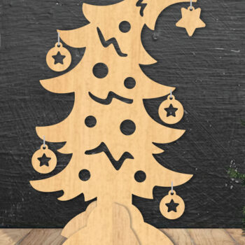 Intra απο ξύλο plywood  Χρώμα wenge 3mm-4mm πάχος - Χριστουγεννιάτικο δέντρο με λέιζερ Διακόσμηση σπιτιού Δίασταση 20x20 cm INTRAFABR-105333659 - Image 1