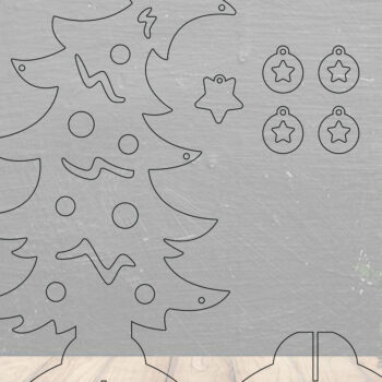 Intra απο ξύλο plywood  Χρώμα wenge 3mm-4mm πάχος - Χριστουγεννιάτικο δέντρο με λέιζερ Διακόσμηση σπιτιού Δίασταση 20x20 cm INTRAFABR-105333659 - Image 2