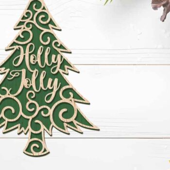 Intra απο ξύλο plywood  Χρώμα wenge 3mm-4mm πάχος - Διακοσμητικά κομμένα με λέιζερ Χριστουγεννιάτικου Δέντρου Δίασταση 6x6 cm INTRAFABR-105017269 - Image 2