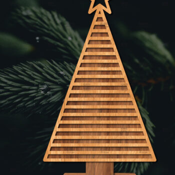 Intra απο ξύλο plywood  Χρώμα wenge 3mm-4mm πάχος - Στάση κοπής χριστουγεννιάτικου δέντρου με λέιζερ Δίασταση 20x20 cm INTRAFABR-75903067 - Image 1