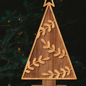 Intra απο ξύλο plywood  Χρώμα wenge 3mm-4mm πάχος - Στάση κοπής χριστουγεννιάτικου δέντρου με λέιζερ Δίασταση 20x20 cm INTRAFABR-75903147