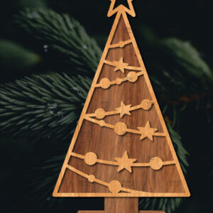 Intra απο ξύλο plywood  Χρώμα wenge 3mm-4mm πάχος - Στάση κοπής χριστουγεννιάτικου δέντρου με λέιζερ Δίασταση 20x20 cm INTRAFABR-75903217