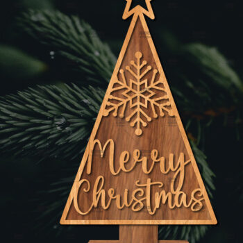 Intra απο ξύλο plywood  Χρώμα wenge 3mm-4mm πάχος - Στάση κοπής χριστουγεννιάτικου δέντρου με λέιζερ Δίασταση 20x20 cm INTRAFABR-75903268 - Image 1