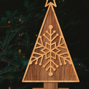 Intra απο ξύλο plywood  Χρώμα wenge 3mm-4mm πάχος - Στάση κοπής χριστουγεννιάτικου δέντρου με λέιζερ Δίασταση 20x20 cm INTRAFABR-75903310