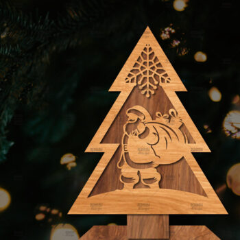 Intra απο ξύλο plywood  Χρώμα wenge 3mm-4mm πάχος - Στάση κοπής χριστουγεννιάτικου δέντρου με λέιζερ Δίασταση 20x20 cm INTRAFABR-73288106 - Image 1