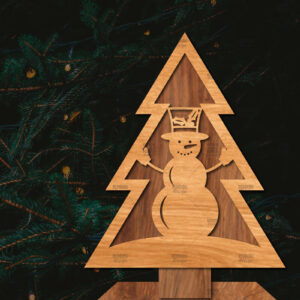 Intra απο ξύλο plywood  Χρώμα wenge 3mm-4mm πάχος - Στάση κοπής χριστουγεννιάτικου δέντρου με λέιζερ Δίασταση 20x20 cm INTRAFABR-73288122