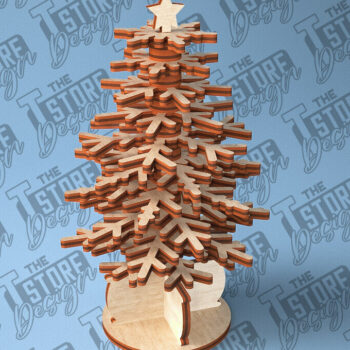 Intra απο ξύλο plywood Χρώμα wenge 3mm-4mm πάχος - Χριστουγεννιάτικο Δέντρο Κόψιμο με Λέιζερ Δίασταση 15x15 cm INTRAFABR-77972985 - Image 1