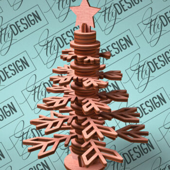 Intra απο ξύλο plywood  Χρώμα wenge 3mm-4mm πάχος - Χριστουγεννιάτικο Δέντρο Κόψιμο με Λέιζερ Δίασταση 15x15 cm INTRAFABR-104380174 - Image 1