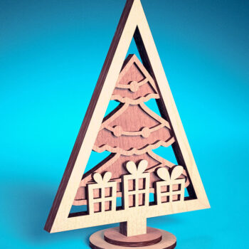 Intra απο ξύλο plywood  Χρώμα wenge 3mm-4mm πάχος - Χριστουγεννιάτικο Δέντρο Κόψιμο με Λέιζερ Δίασταση 15x15 cm INTRAFABR-104380186 - Image 4