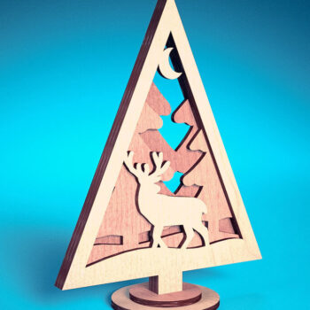 Intra απο ξύλο plywood  Χρώμα wenge 3mm-4mm πάχος - Χριστουγεννιάτικο Δέντρο Κόψιμο με Λέιζερ Δίασταση 15x15 cm INTRAFABR-104380186 - Image 6