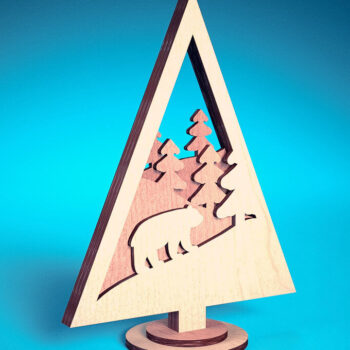 Intra απο ξύλο plywood  Χρώμα wenge 3mm-4mm πάχος - Χριστουγεννιάτικο Δέντρο Κόψιμο με Λέιζερ Δίασταση 15x15 cm INTRAFABR-104380186 - Image 7