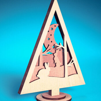 Intra απο ξύλο plywood  Χρώμα wenge 3mm-4mm πάχος - Χριστουγεννιάτικο Δέντρο Κόψιμο με Λέιζερ Δίασταση 15x15 cm INTRAFABR-104380186 - Image 10