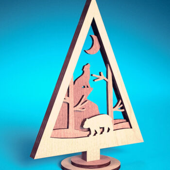 Intra απο ξύλο plywood  Χρώμα wenge 3mm-4mm πάχος - Χριστουγεννιάτικο Δέντρο Κόψιμο με Λέιζερ Δίασταση 15x15 cm INTRAFABR-104380186 - Image 9