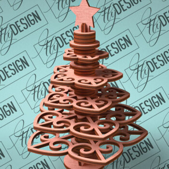 Intra απο ξύλο plywood  Χρώμα wenge 3mm-4mm πάχος - Χριστουγεννιάτικο Δέντρο Κόψιμο με Λέιζερ Δίασταση 15x15 cm INTRAFABR-104380236 - Image 1