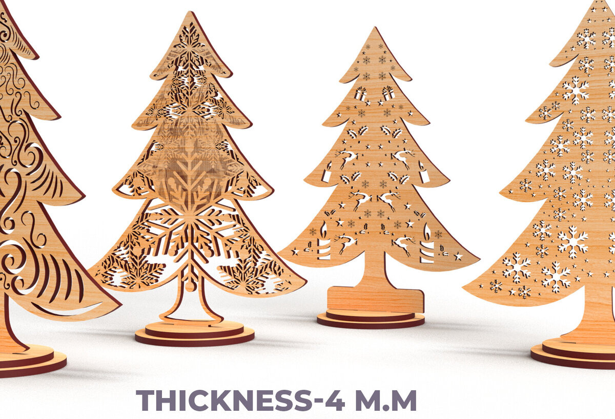 Intra απο ξύλο plywood  Χρώμα wenge 3mm-4mm πάχος - Χριστουγεννιάτικο Δέντρο Κόψιμο με Λέιζερ Δίασταση 20x20 cm INTRAFABR-103581394