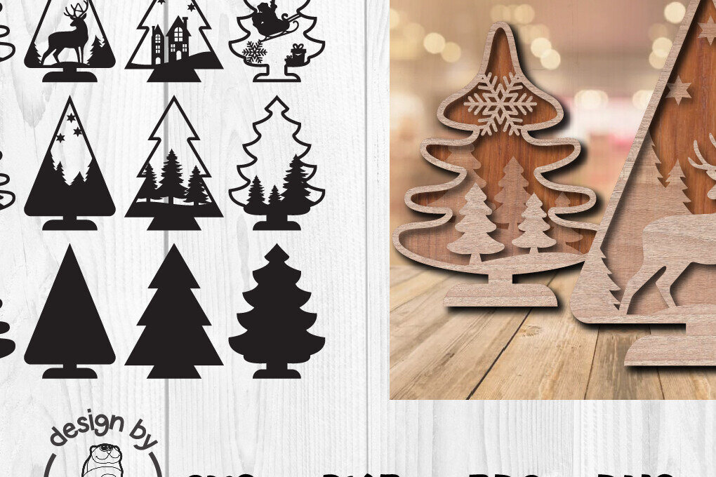 Intra απο ξύλο plywood  Χρώμα wenge 3mm-4mm πάχος - Χριστουγεννιάτικο Δέντρο Κοπή Laser Δίασταση 20x20 cm INTRAFABR-103509193