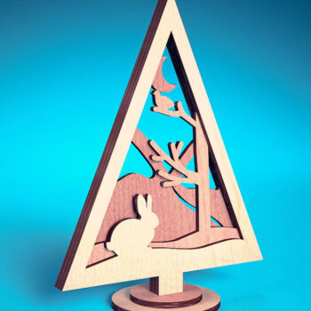 Intra απο ξύλο plywood Χρώμα wenge 3mm-4mm πάχος - Χριστουγεννιάτικο Δέντρο Κόψιμο με Λέιζερ Δίασταση 15x15 cm INTRAFABR-103509296 - Image 1