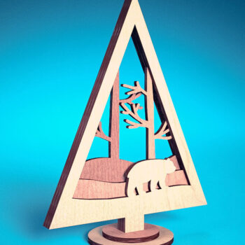 Intra απο ξύλο plywood  Χρώμα wenge 3mm-4mm πάχος - Χριστουγεννιάτικο Δέντρο Κόψιμο με Λέιζερ Δίασταση 15x15 cm INTRAFABR-103509315 - Image 1