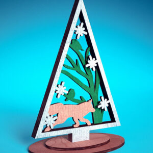 Intra απο ξύλο plywood  Χρώμα wenge 3mm-4mm πάχος - Χριστουγεννιάτικο Δέντρο Κοπή Laser | Χριστούγεννα Δίασταση 15x15 cm INTRAFABR-103384603