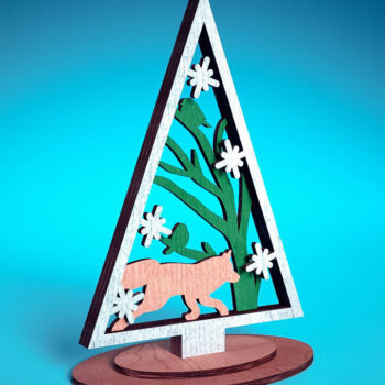 Intra απο ξύλο plywood  Χρώμα wenge 3mm-4mm πάχος - Χριστουγεννιάτικο Δέντρο Κοπή Laser | Χριστούγεννα Δίασταση 15x15 cm INTRAFABR-103384603 - Image 1