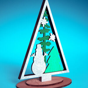 Intra απο ξύλο plywood  Χρώμα wenge 3mm-4mm πάχος - Χριστουγεννιάτικο Δέντρο Κοπή Laser | Χριστούγεννα Δίασταση 15x15 cm INTRAFABR-103384664