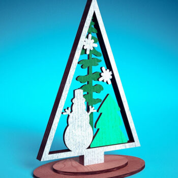 Intra απο ξύλο plywood Χρώμα wenge 3mm-4mm πάχος - Χριστουγεννιάτικο Δέντρο Κοπή Laser | Χριστούγεννα Δίασταση 15x15 cm INTRAFABR-103384664 - Image 1