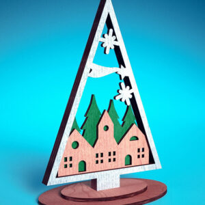 Intra απο ξύλο plywood  Χρώμα wenge 3mm-4mm πάχος - Χριστουγεννιάτικο Δέντρο Κοπή Laser | Χριστούγεννα Δίασταση 15x15 cm INTRAFABR-103384709