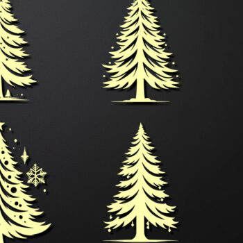 Intra απο ξύλο plywood Χρώμα wenge 3mm-4mm πάχος - Χριστουγεννιάτικο δέντρο με λέιζερ στολίδια Δίασταση 6x6 cm INTRAFABR-72691967 - Image 2