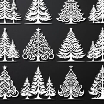 Intra απο ξύλο plywood Χρώμα wenge 3mm-4mm πάχος - Χριστουγεννιάτικο δέντρο με λέιζερ στολίδια Δίασταση 6x6 cm INTRAFABR-38403286 - Image 2