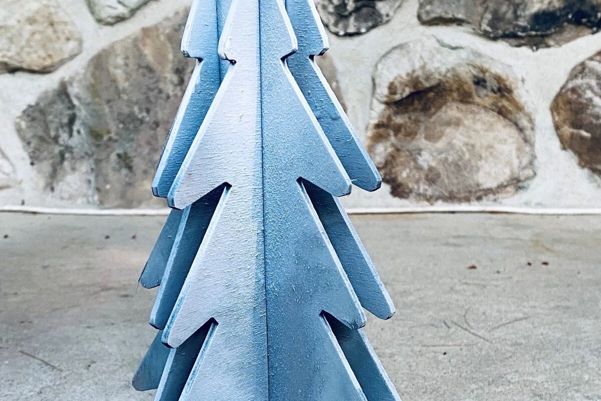 Intra απο ξύλο plywood  Χρώμα wenge 3mm-4mm πάχος - Κοπή χριστουγεννιάτικου δέντρου με λέιζερ Δίασταση 15x15 cm INTRAFABR-106036132