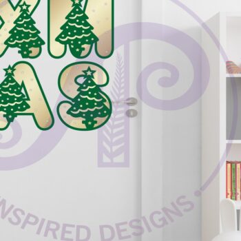 Intra απο ξύλο plywood  Χρώμα wenge 3mm-4mm πάχος - Χριστουγεννιάτικο δέντρο με γράμματα αλφάβητο. 26 Δίασταση 15x15 cm INTRAFABR-105900280 - Image 3