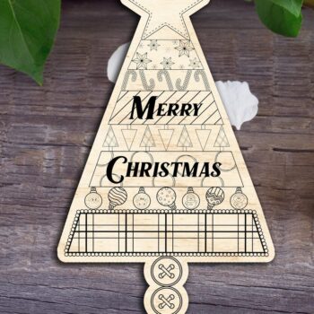 Intra απο ξύλο plywood Χρώμα wenge 3mm-4mm πάχος - Χριστουγεννιάτικο δέντρο - Χαρούμενα Χριστούγεννα σημάδι Δίασταση 15x15 cm INTRAFABR-76675593 - Image 1