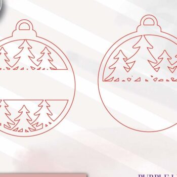 Intra απο ξύλο plywood  Χρώμα wenge 3mm-4mm πάχος - με λέιζερ μονόγραμμα χριστουγεννιάτικου δέντρου Δίασταση 6x6 cm INTRAFABR-107174824 - Image 2