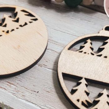 Intra απο ξύλο plywood  Χρώμα wenge 3mm-4mm πάχος - με λέιζερ μονόγραμμα χριστουγεννιάτικου δέντρου Δίασταση 6x6 cm INTRAFABR-107174824 - Image 3