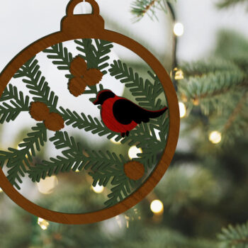 Intra απο ξύλο plywood  Χρώμα wenge 3mm-4mm πάχος - Στολίδι Χριστουγεννιάτικου Δέντρου, Διακόσμηση πουλιών Δίασταση 4x4 cm INTRAFABR-107174739 - Image 1